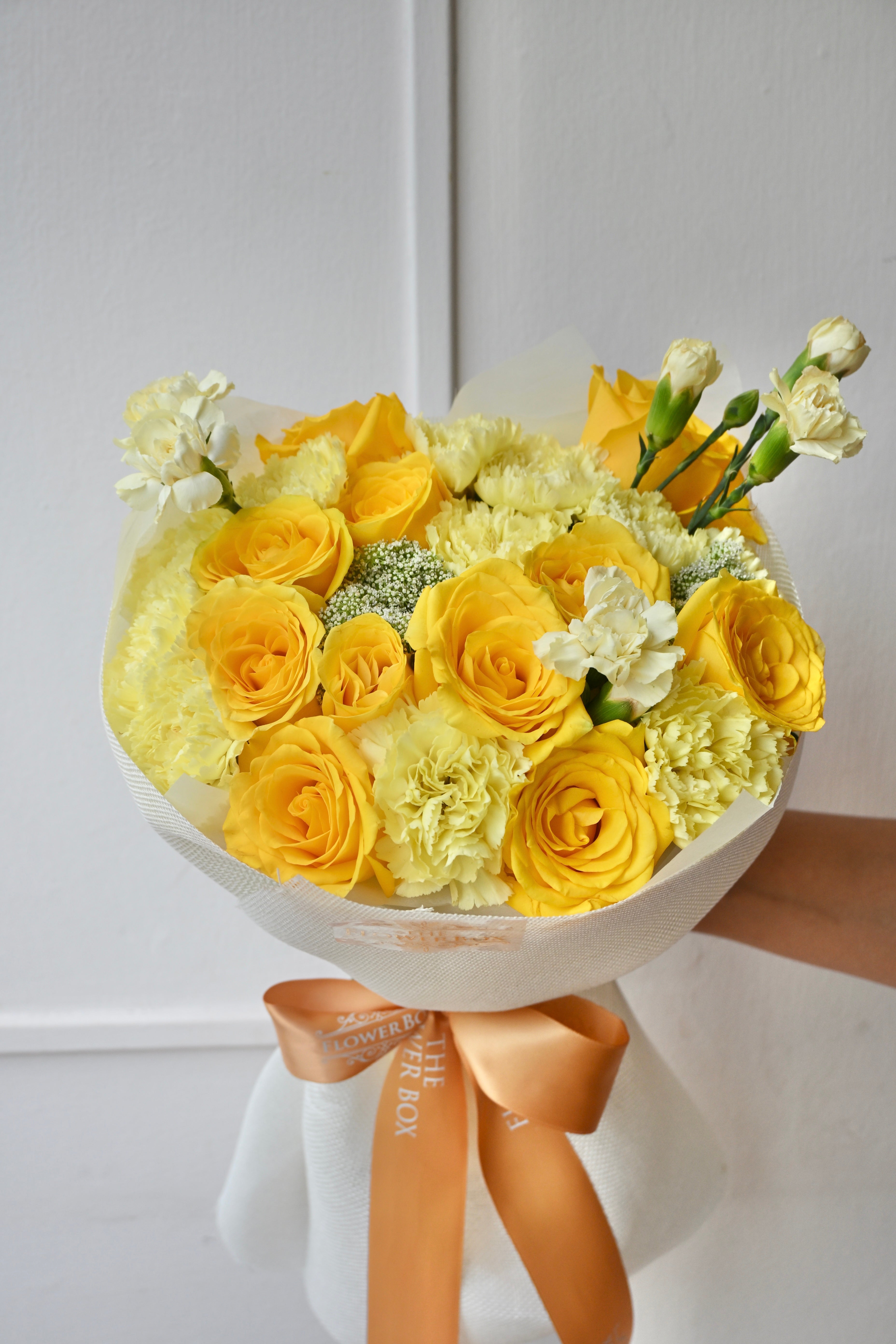 Golden glow bouquet